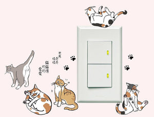 【50%OFF】台灣正版 「不要迷戀哥 哥只是傳說」 跩跩野良貓防水無痕裝飾貼開關貼