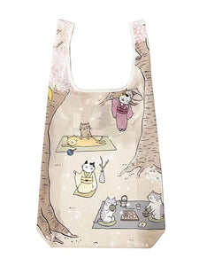 貓小姐Ms.Cat 台灣正版 摺疊購物袋 - 櫻花與貓